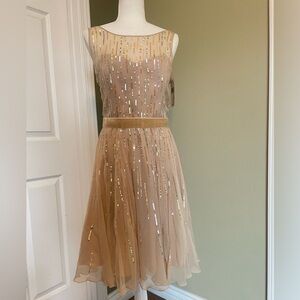 Eliza J Champaign Silk Dress